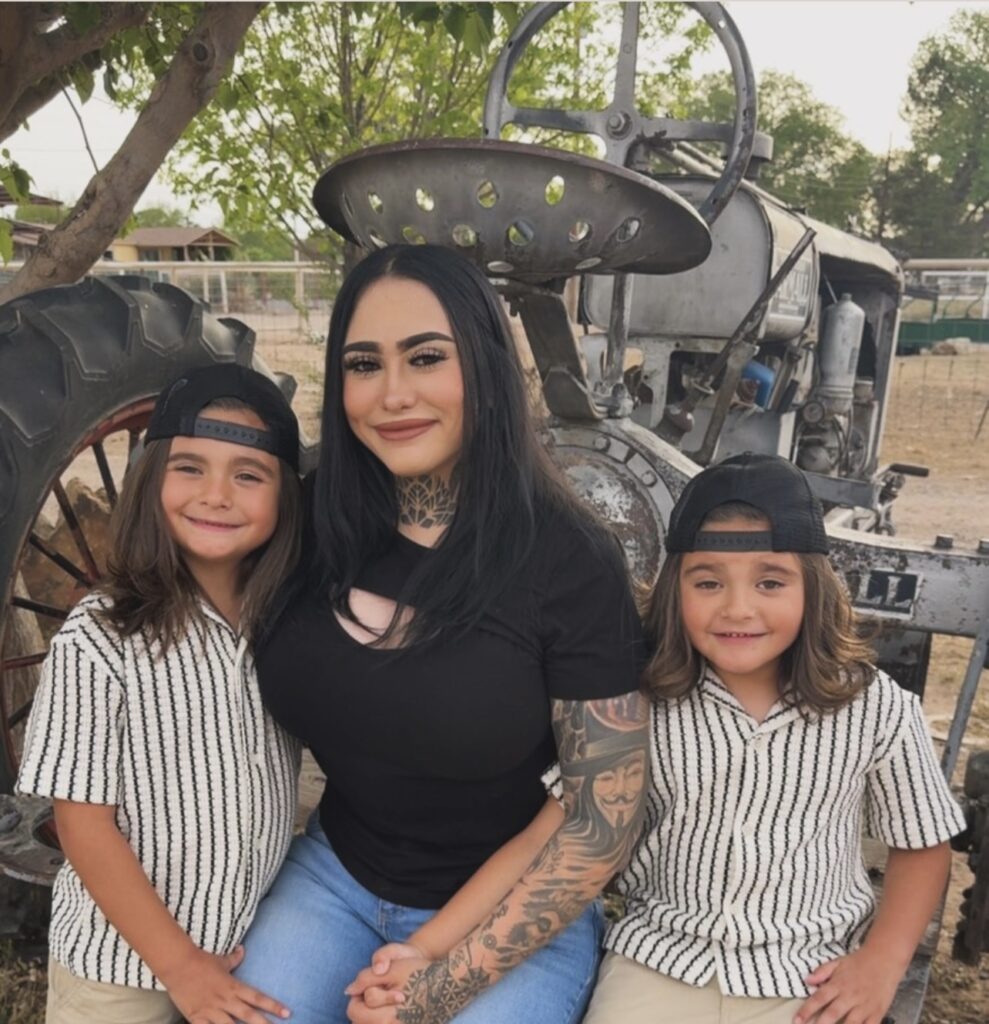 Maria Sanchez with boys