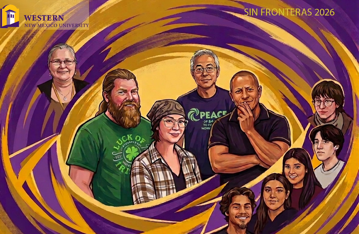 group portrait of people in a comic-book style