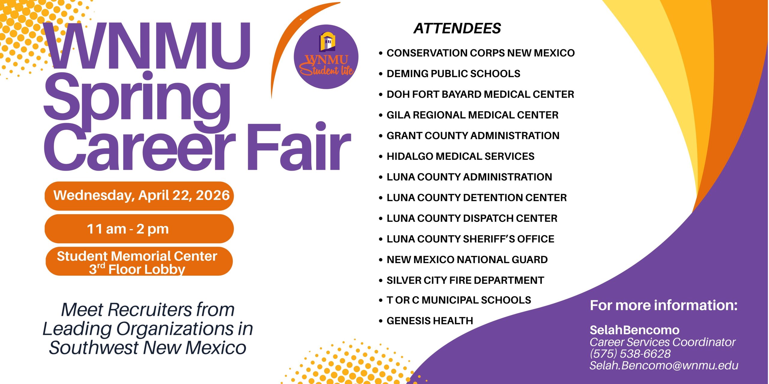 WNMU Spring Career Fair - Wednesday, April 22, 2026