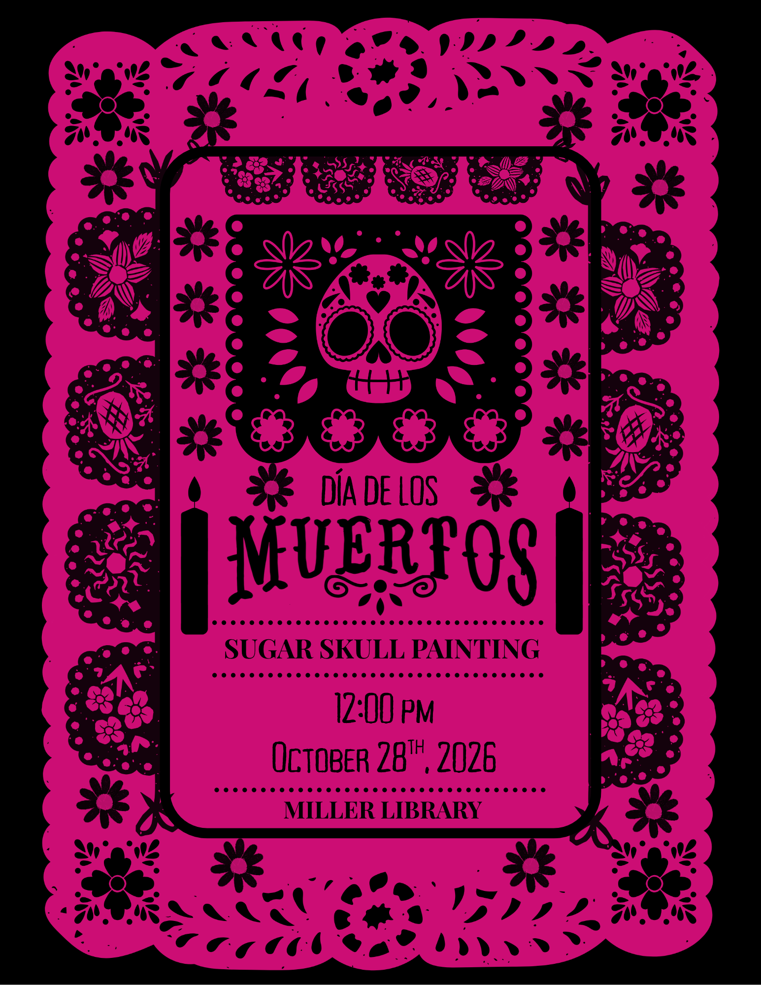 Library Ofrenda & Sugar Skull Painting